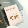 World Map Passport Holder with Card Slots