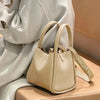 Minimalist Vegan Leather Crossbody Bucket Bag