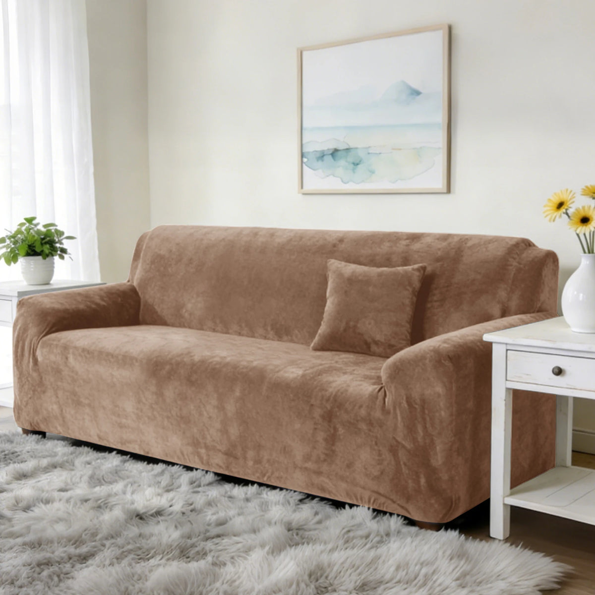 Stretch Velvet Non-Slip Sofa Cover for L-Shaped Couches