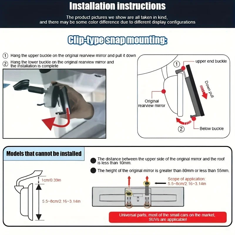 Anti-Glare Wide-Angle Car Mirror
