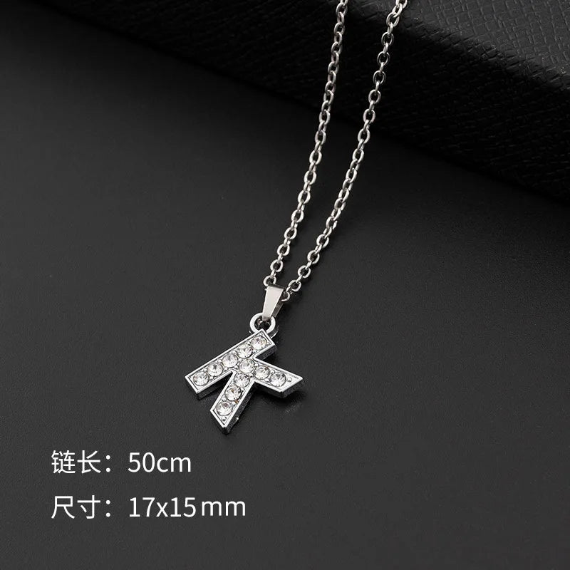 Initial Letter Pendant Necklace with Stainless Steel Chain