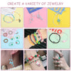 A variety of colorful glass rice beads and stringing materials used for creating various jewelry pieces.