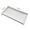 White plastic drawer organizer tray with dimensions 9.5cm by 19.5cm and a depth of 2cm.