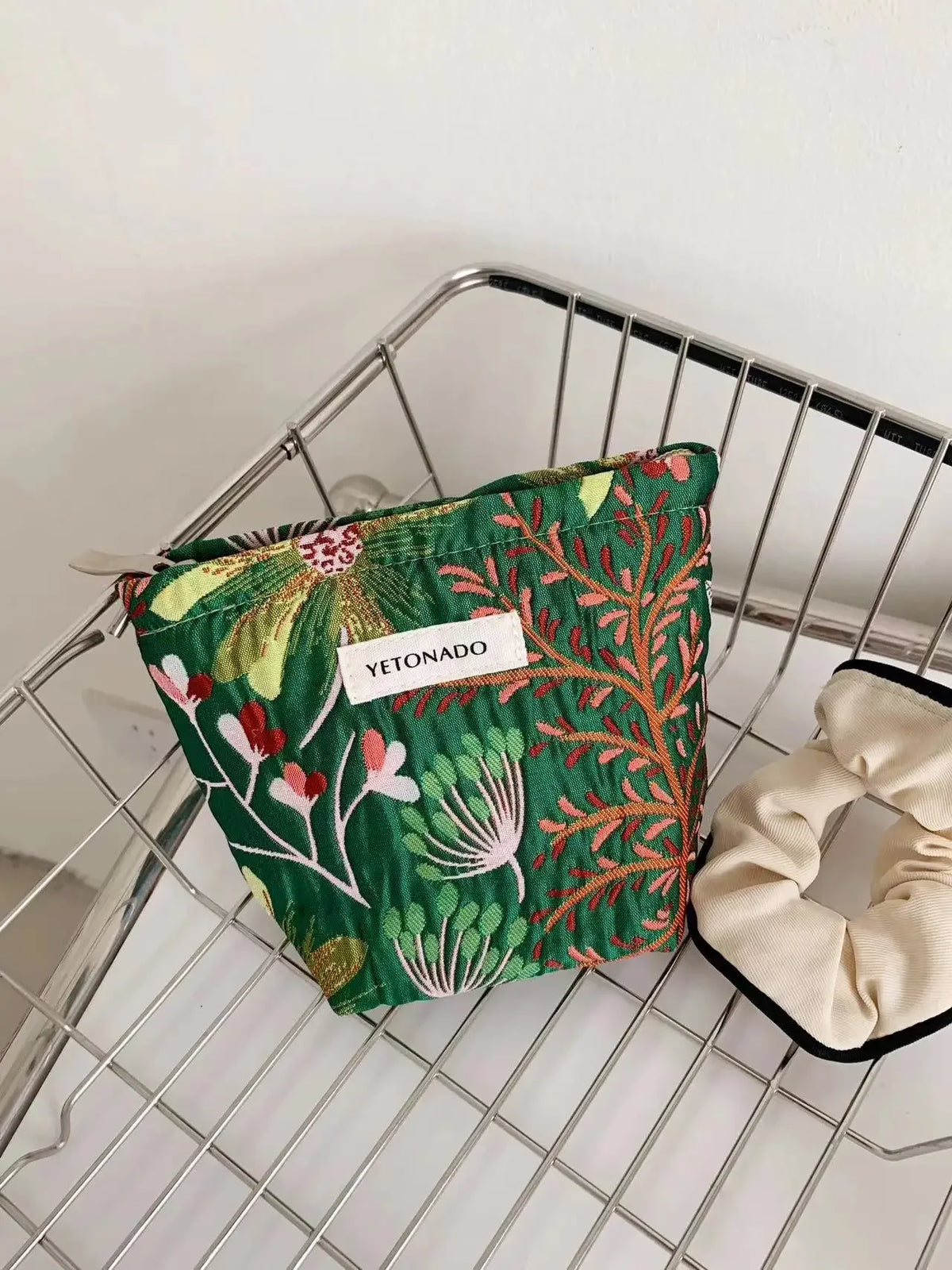 Vintage Floral Cosmetic Bag - Portable Makeup & Toiletry Organizer
