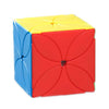 A colorful Rubik's cube with yellow, blue, and red faces.
