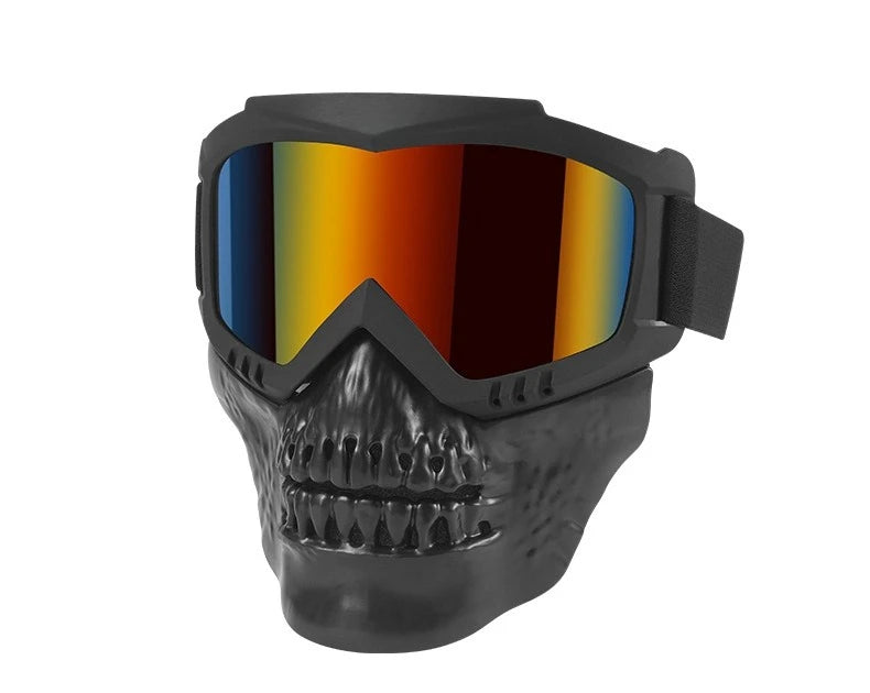 Skull Design Motorcycle & Cycling Goggles with Protective Mask