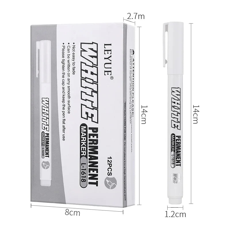 Waterproof White Paint Marker Pen – Permanent, 1mm Fine Tip