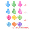 A set of colorful ergonomic pencil grip trainers for kids in various colors and shapes.