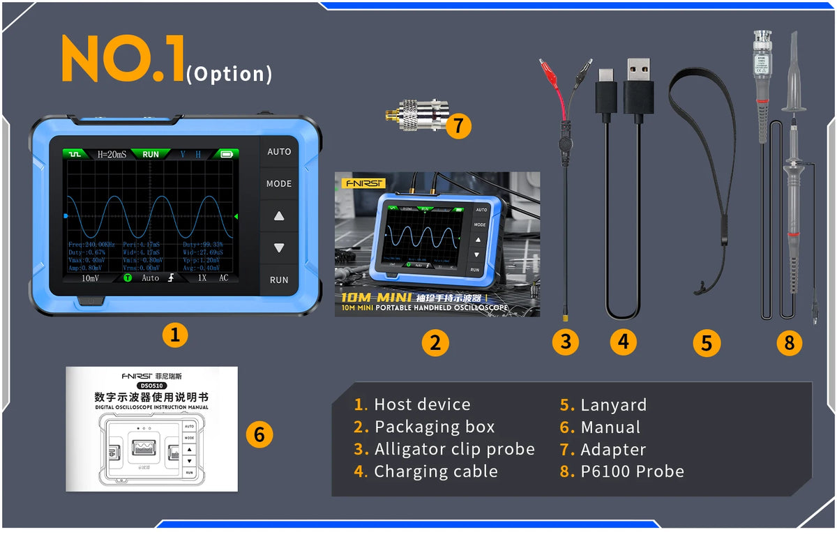 Handheld Digital Oscilloscope with Built-in Signal Generator