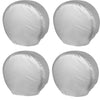 Four silver waterproof universal tire covers shown in different angles