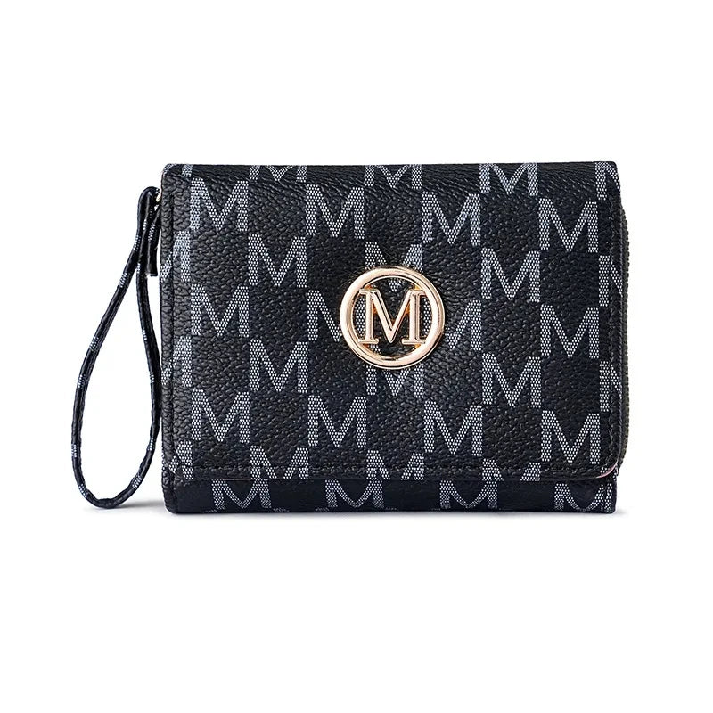 Multi-Color Letter Pattern Zipper Wallet
