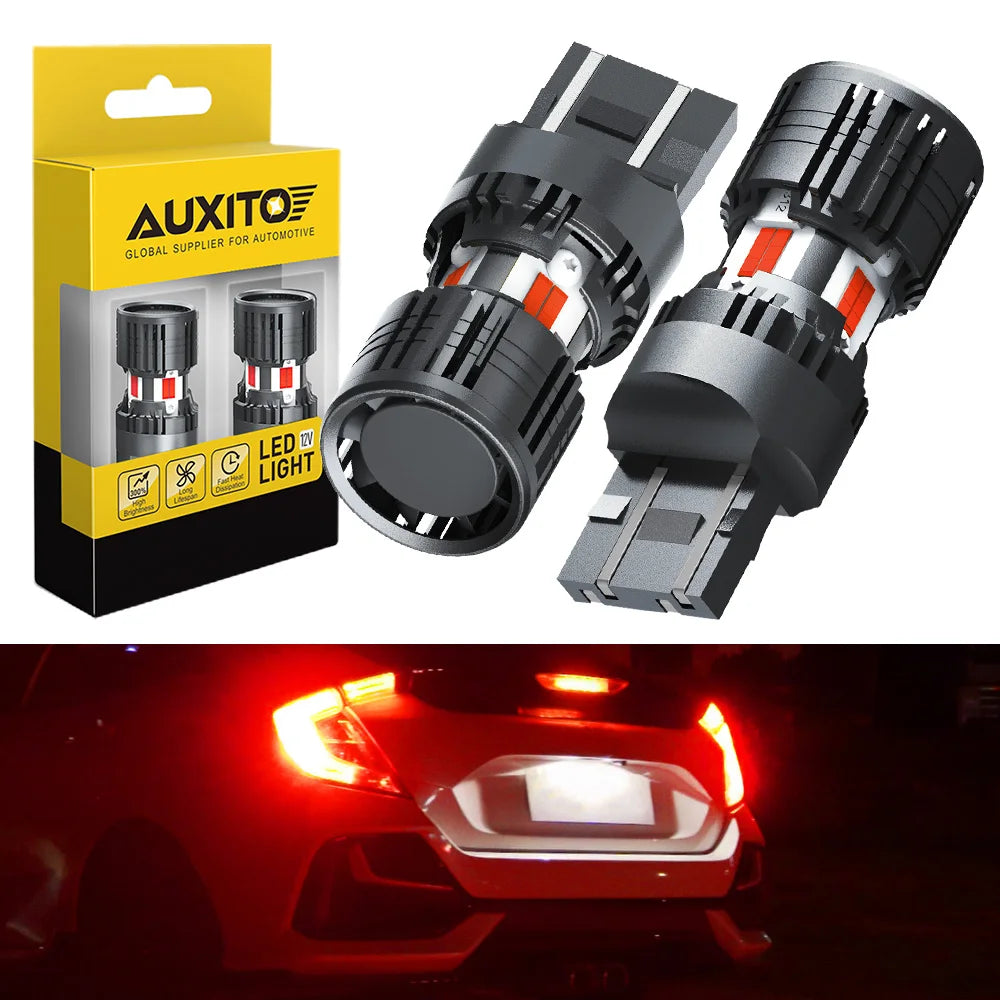 Red LED Brake and Tail Light Bulbs with Dual Brightness Modes