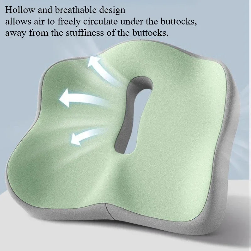 Memory Foam Seat Cushion - Ergonomic Comfort & Washable Cover