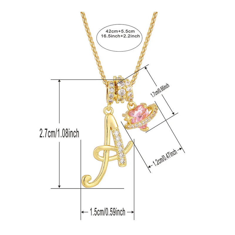 Heart-Shaped Initial Pendant Necklace