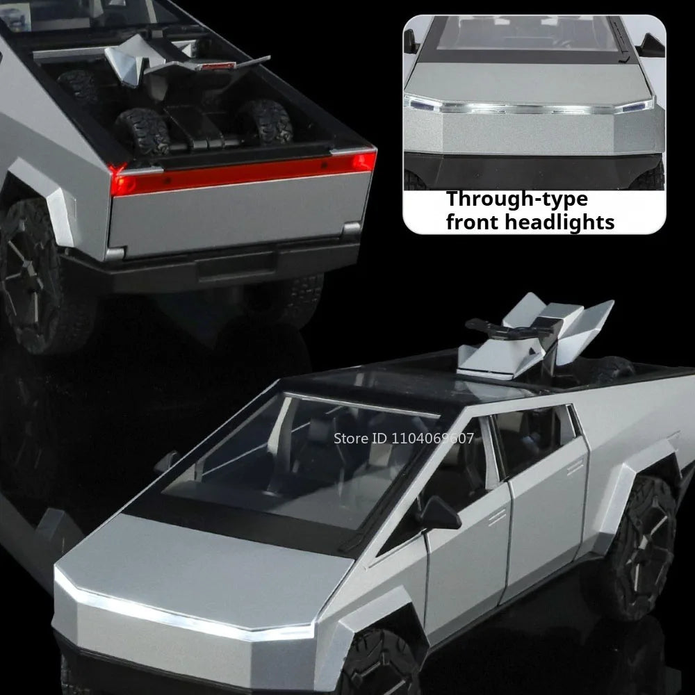 1:24 Diecast Pickup Truck and RV Camper Set with Lights and Sounds