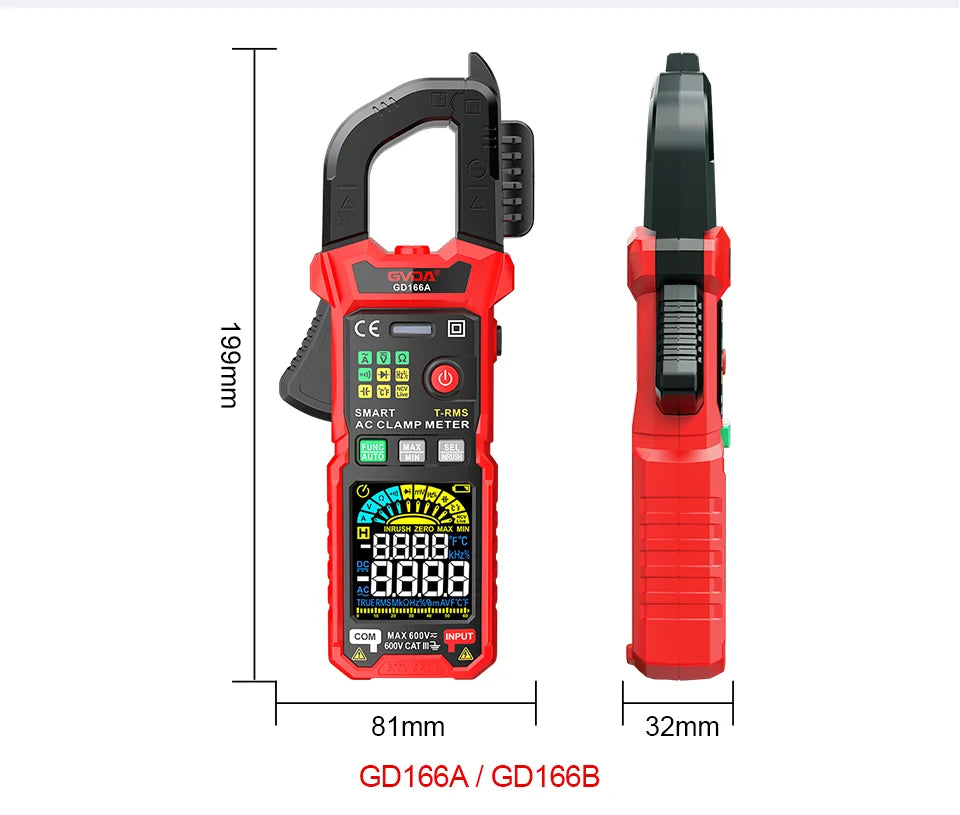 Professional Auto-Ranging Clamp Meter with True RMS and NCV