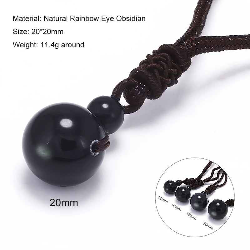 Geometric Natural Stone Pendant Necklace with Adjustable Leather Cord