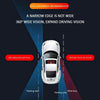 Diagram illustrating the expanded driving vision of a car with blind spot mirrors added, showing viewing and blind areas.
