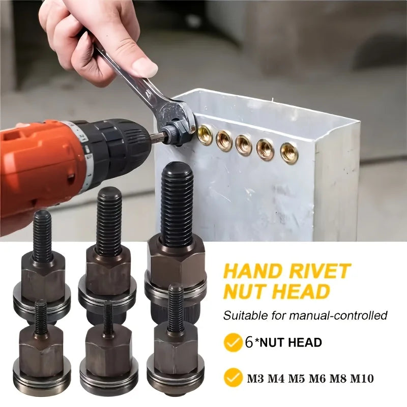 Heavy-Duty Rivet Nut Kit with Manual Rivnut Tool