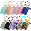 Silicone Bead Bracelet with Leather Card Holder and Tassel