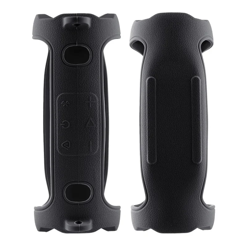 Black protective case set for JBL Charge 6 featuring a hard EVA shell and silicone cover