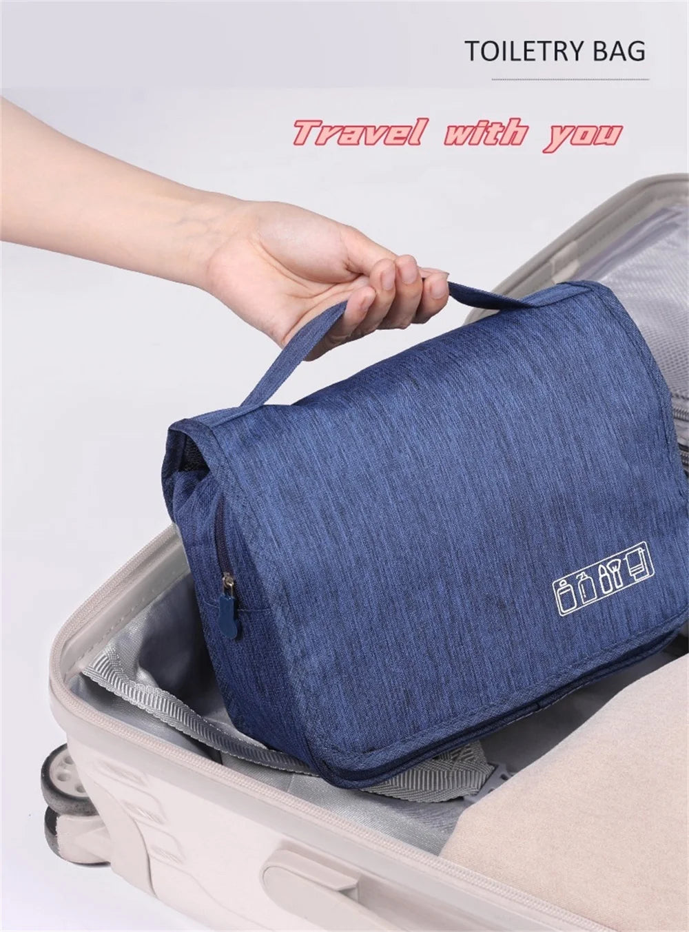Hanging Toiletry Bag with Waterproof Oxford Fabric and Large Capacity