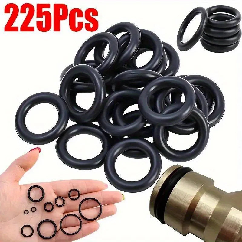 225-Piece O-Ring Assortment Kit for Automotive and Mechanical Repairs