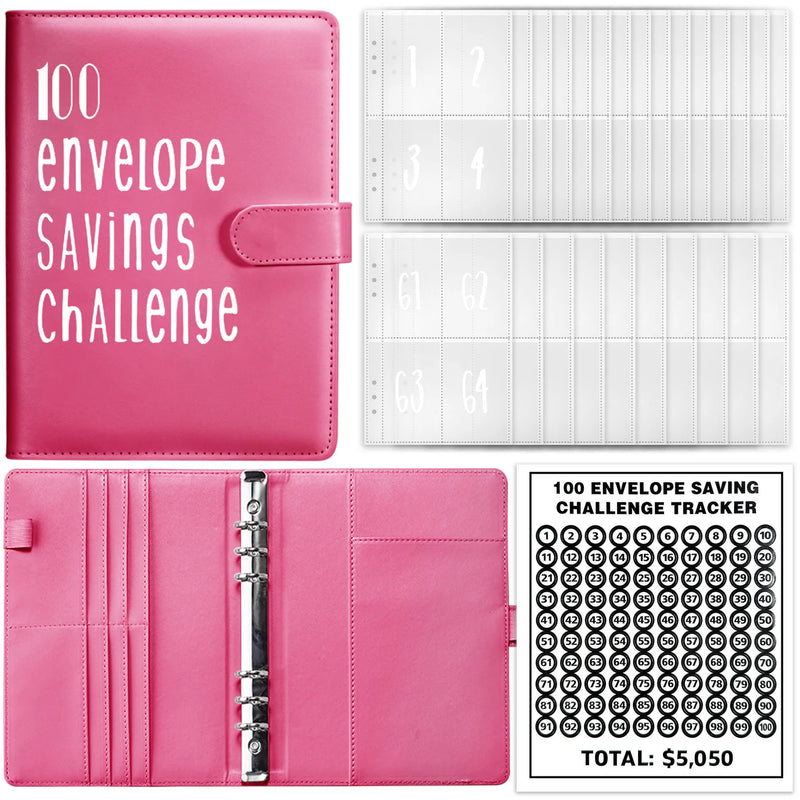A5 Money Savings Challenge Binder with Cash Envelopes