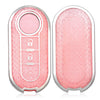 A pair of pink luxury leather key cases for Fiat and Citroen models.