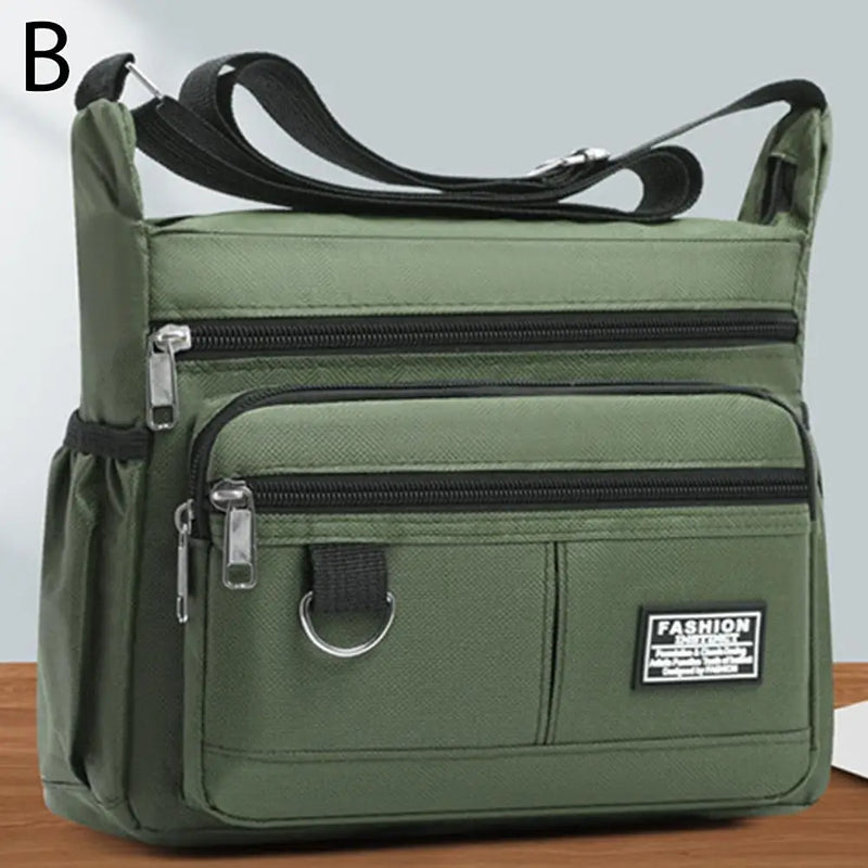 Men's Waterproof Crossbody Bag with Multi-Pocket Storage