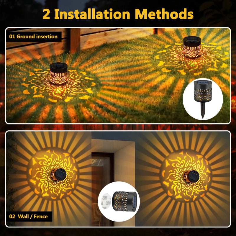 Solar-Powered Mandala Wall Light