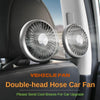 Dual-Head USB Car Fan with Adjustable LED Light