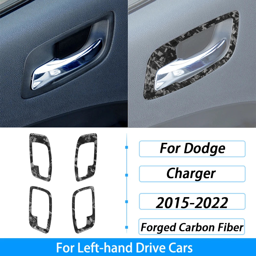 Compteur de vitesse et garniture de ventilation en fibre de carbone forgée pour un Dodge Charger à conduite à gauche