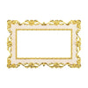 Elegant resin light switch cover frame with gold decorative molding and a clear rectangular insert