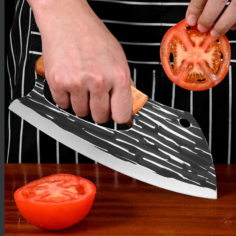 Wooden-Handle Stainless Steel Kitchen Cleaver