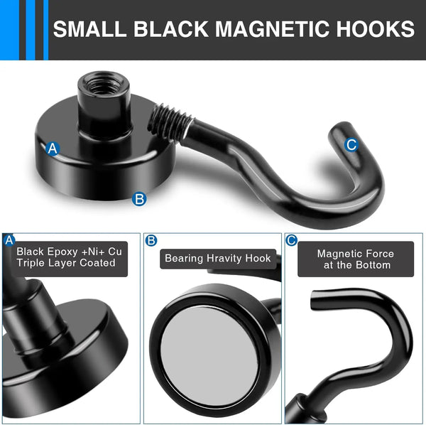 Heavy-Duty Magnetic Hooks for Home & Office Organization