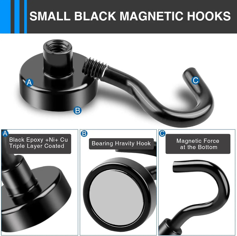 Heavy-Duty Magnetic Hooks for Home & Office Organization