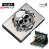 Skull Print Stainless Steel Credit Card Holder Wallet