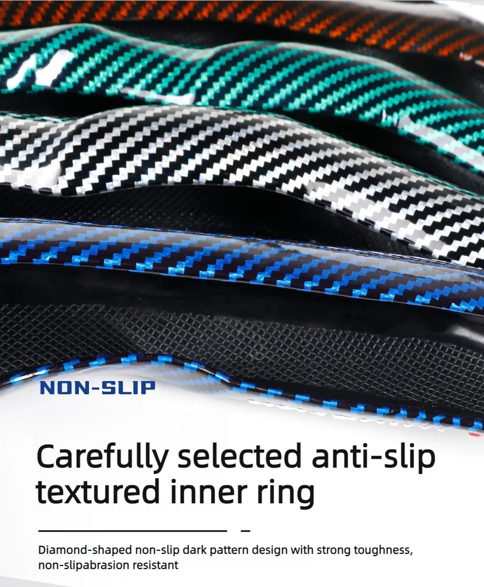 Carbon Fiber Texture Steering Wheel Cover - Anti-Slip & Comfortable Grip