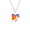 Stainless Steel Puerto Rico Map Pendant Necklace