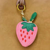 Adorable Fruit Coin Purse Keychain - Cute Cherry & Blueberry Design, PU Leather Mini Storage Bag