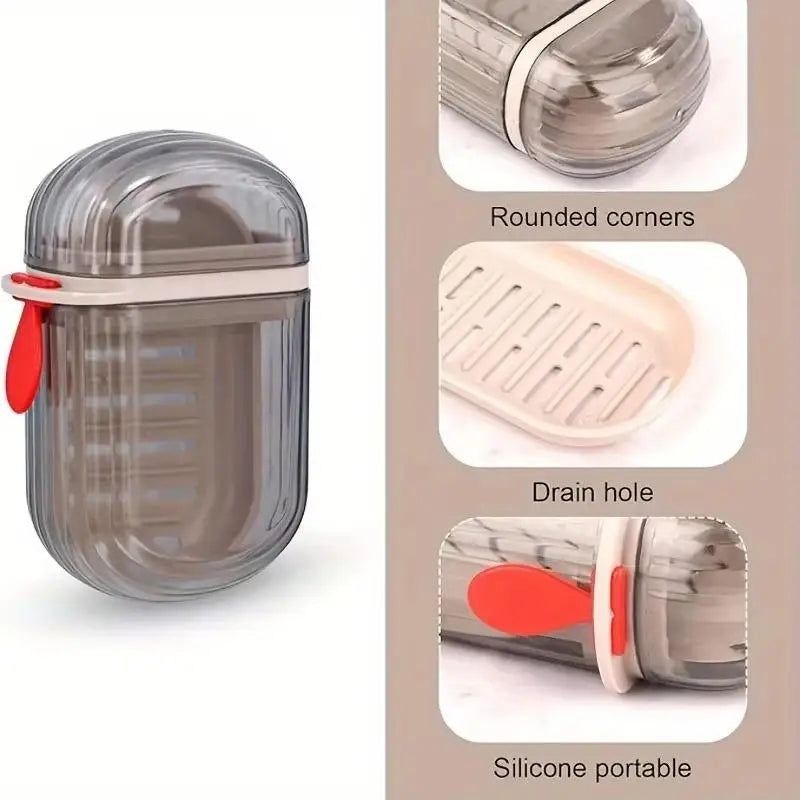 Travel Soap Box with Drainable Lid for Camping and Bathroom Use