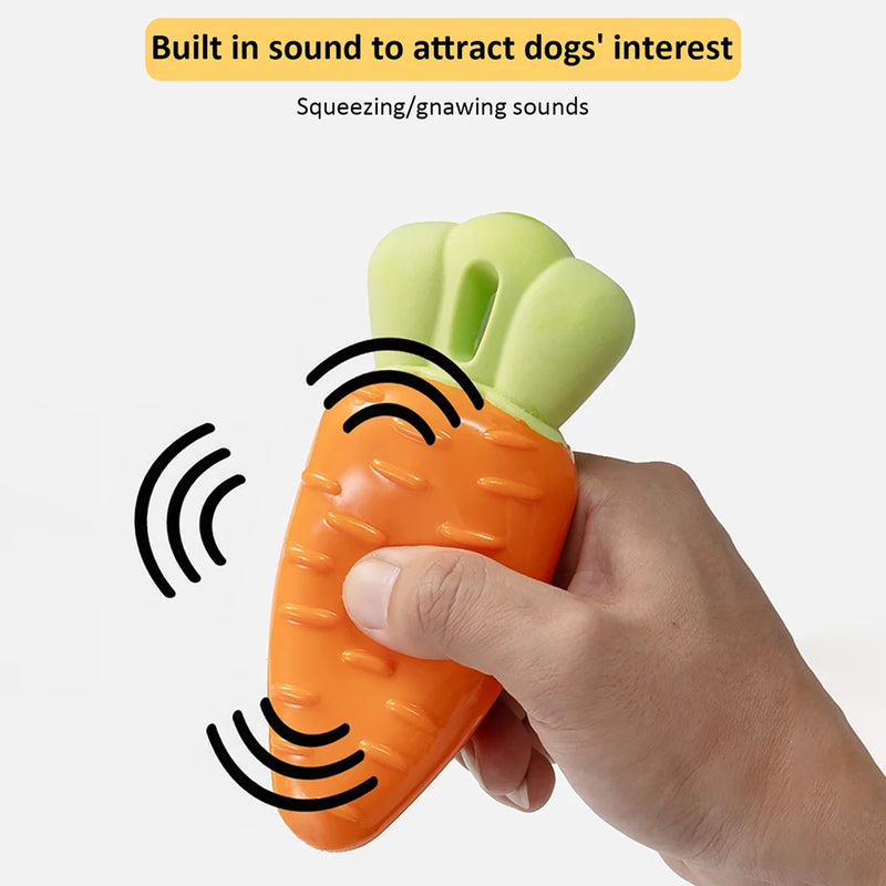 Durable Squeaky Carrot Dog Toy for Aggressive Chewers