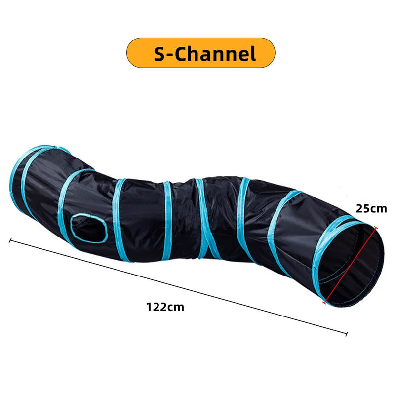 Foldable S-Shaped Cat Play Tunnel