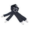 Black classic X-back adjustable suspenders with metal clips