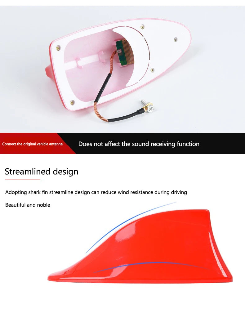 Shark Fin Car Antenna with FM/AM Signal Booster