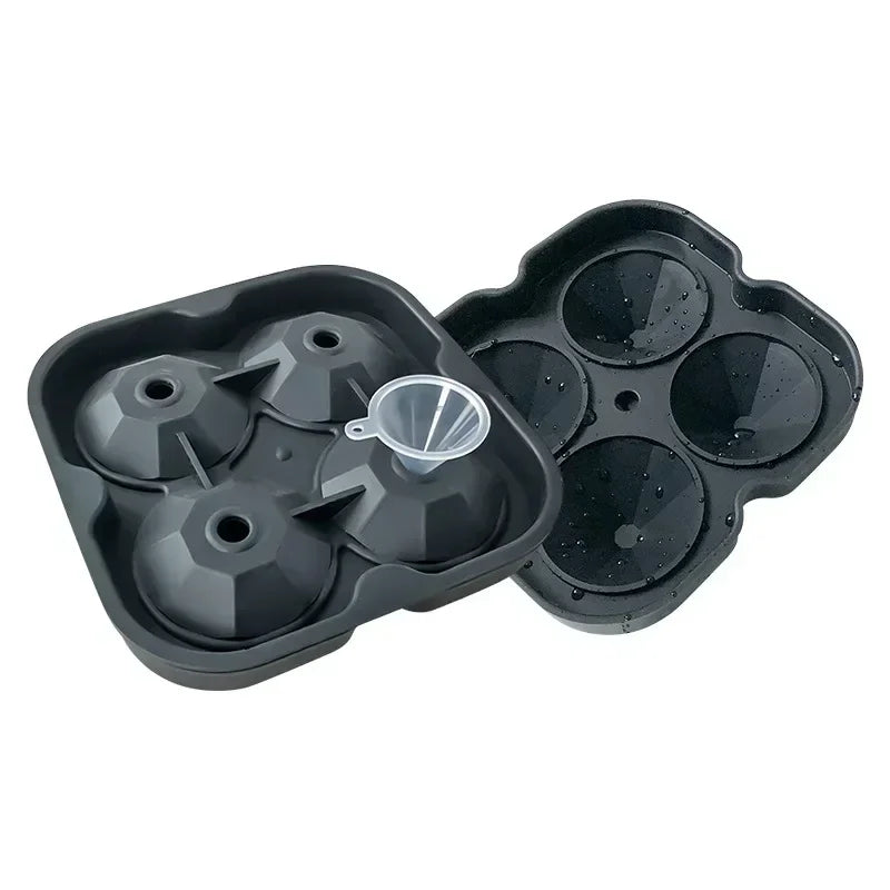 3D Skull & Diamond Ice Ball Mold – Silicone Tray for Whiskey & Cocktails