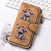 Highland Cow Print Zip-Around Wallet with Card Holder