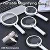 Rechargeable LED Handheld Magnifier with 3 Light Modes