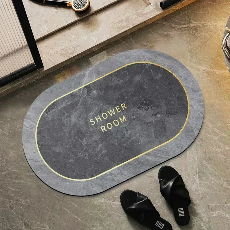 Ultra-Absorbent Diatomite Bath Mat with Non-Slip Rubber Base
